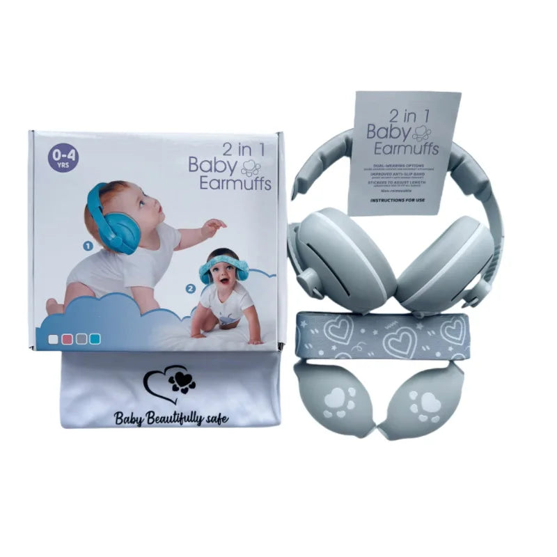 2-in-1 Baby Noise-Reduction Earmuffs – Adjustable Kids Ear Protection Headset for Sleep, Travel & Airplane Anti-Noise Comfort