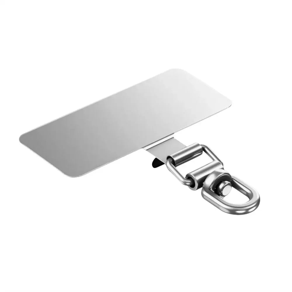 360° Rotatable Stainless Steel Phone Lanyard Clip Patch – Ultra-Thin Self-Adhesive Mobile Phone Tether Tab Holder for Case Strap Attachment