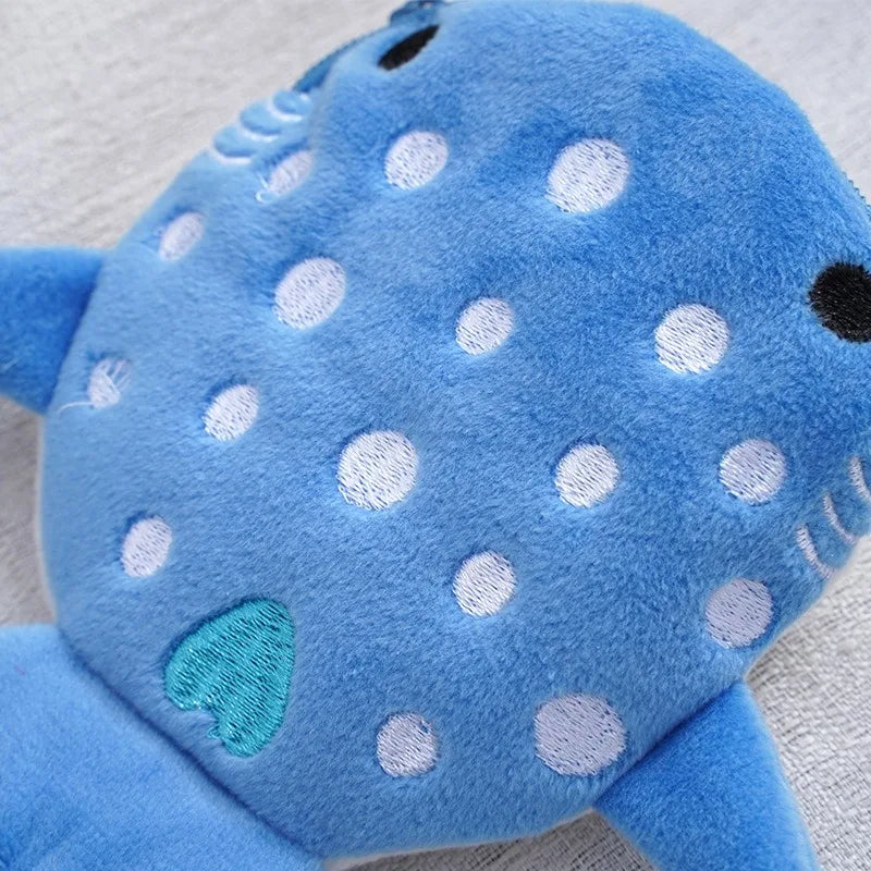New Cartoon Shark Plush Coin Purse - Cute Zipper Bag with Pendant, Ideal for Data Cables and Small Items