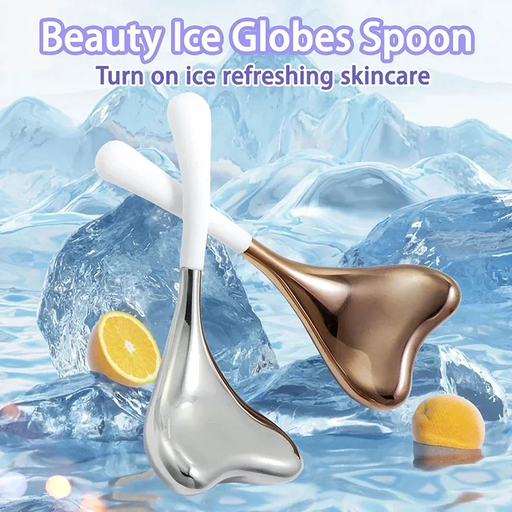 Ice Globes for Face — Luxury Rose Gold Cryo Sticks, Cold & Heat Relief Facial Massage Roller, Beauty Tool & Birthday Gift