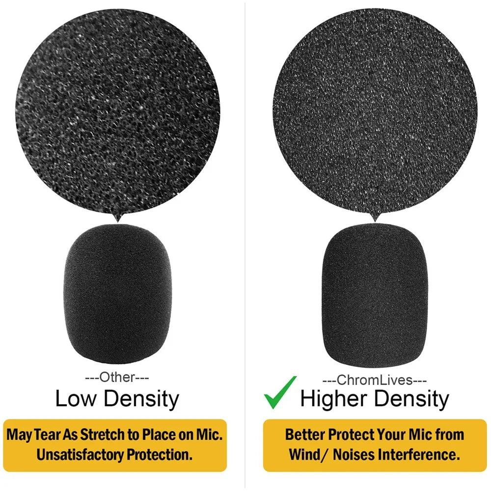 6pcs Microphone Foam Covers - High Density Windscreen Sponge Caps for Standard Microphones