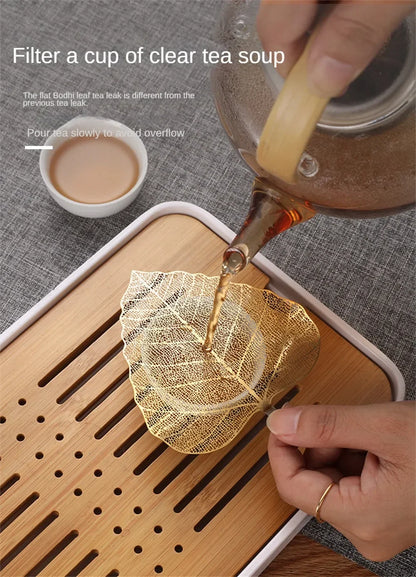 304 Stainless Steel Tea Filter – Hollow Leaf Shape Tea Strainer, KungFu Infuser, 2Pcs Ceremony Accessories