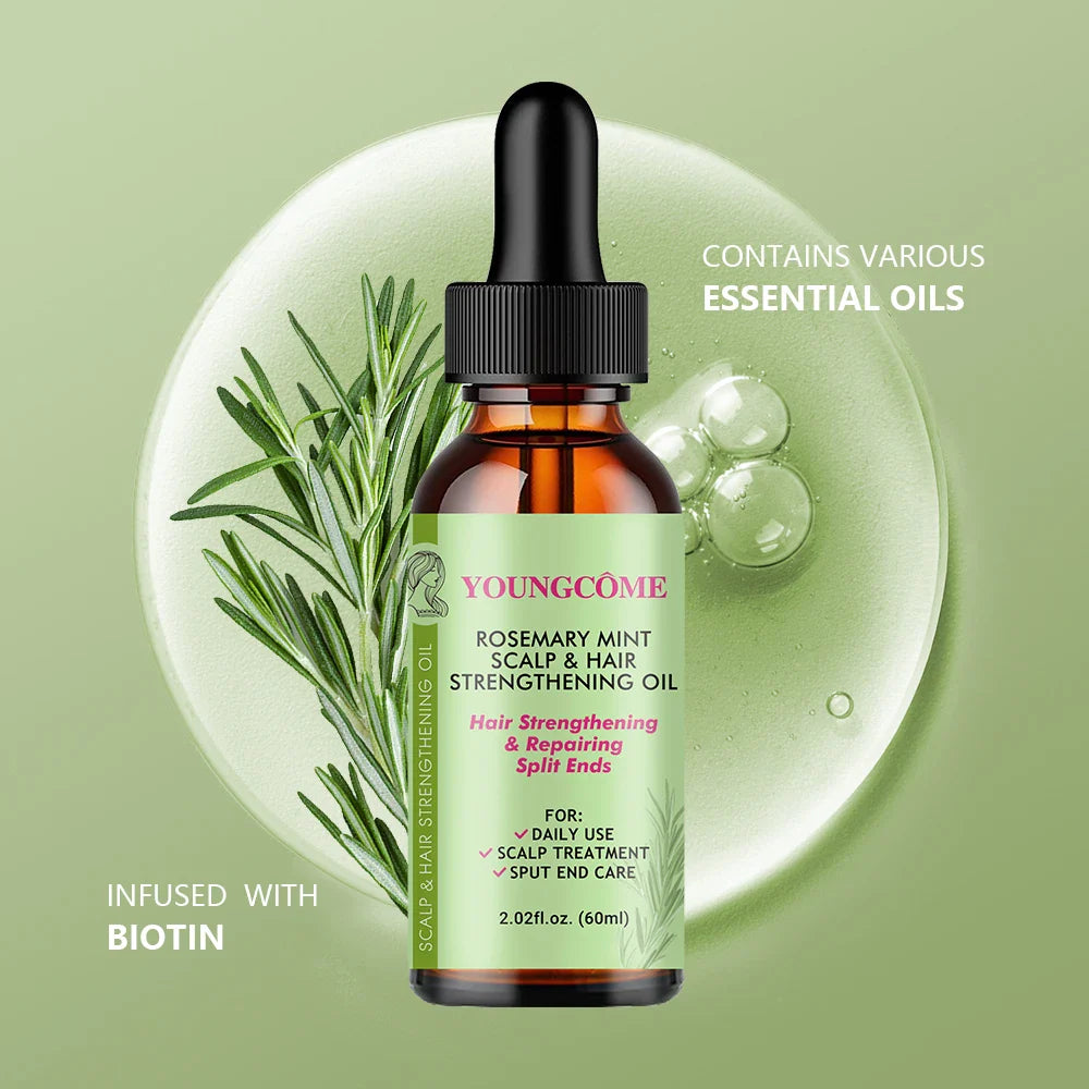 ARosemary Mint Organic Hair Oil – Prevents Dryness, Strengthens & Hydrates Hair