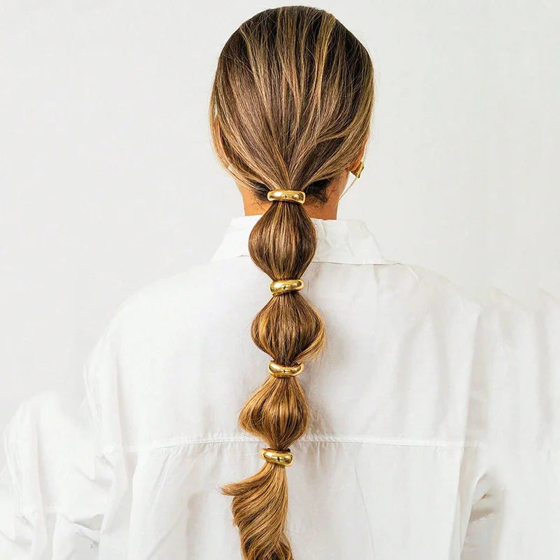 4PCS Fashion Women's High Ponytail Hair Rope – Elegant Elastic Hair Accessories for Daily & Holiday Wear