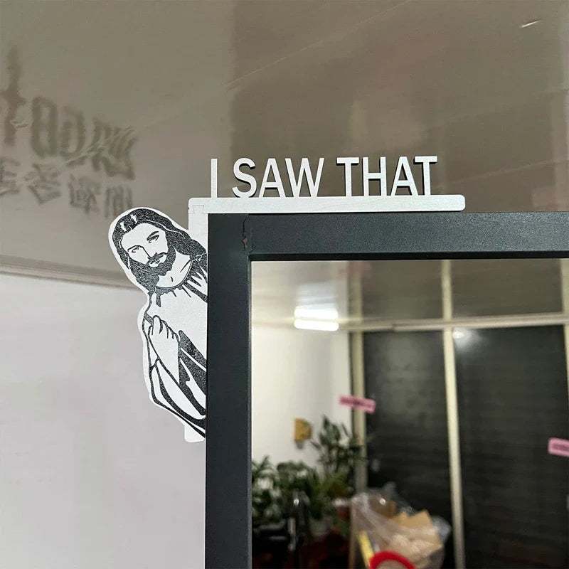 Creative Jesus Door Hanger: Funny Home Decor Sign - 'Jesus I Saw That' Over-the-Door Wooden Sign