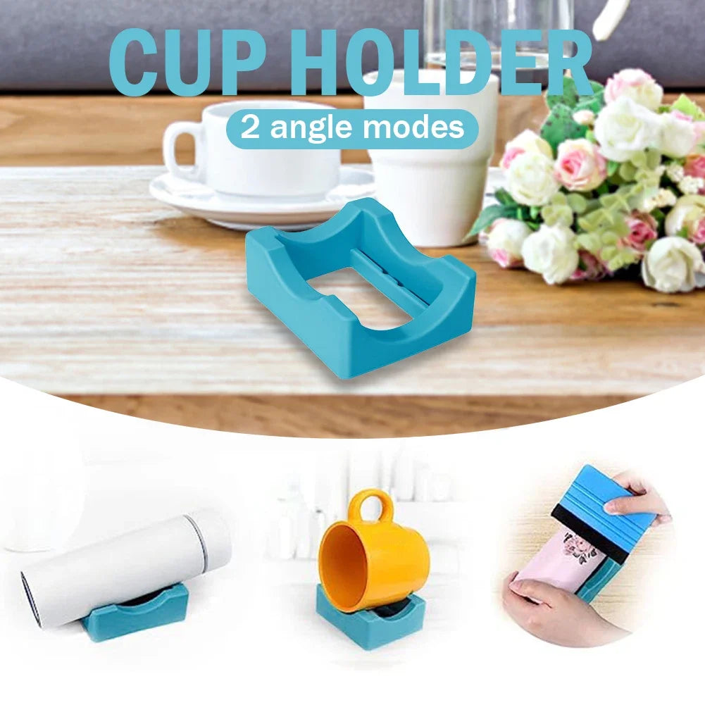 Silicone Tumbler Cradle Holder - Cup Stand with Slot for Crafts, Decals, and Small Tumblers