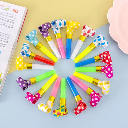 30Pcs Colorful Party Blowout Whistles - Noise Maker Toys for Kids Birthday, Baby Shower Favors, Pinata Filler, Treasure Box Supplies