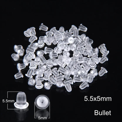 50–2000PCS Soft Silicone Earring Back Stoppers – Clear Rubber Stud Earring Safety Backs, DIY Jewelry Findings Accessories for Secure Fit