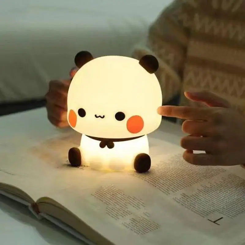 Kawaii Panda LED Night Light - Cute Cartoon Animal Lamp for Bedroom, Living Room & Kids’ Decor