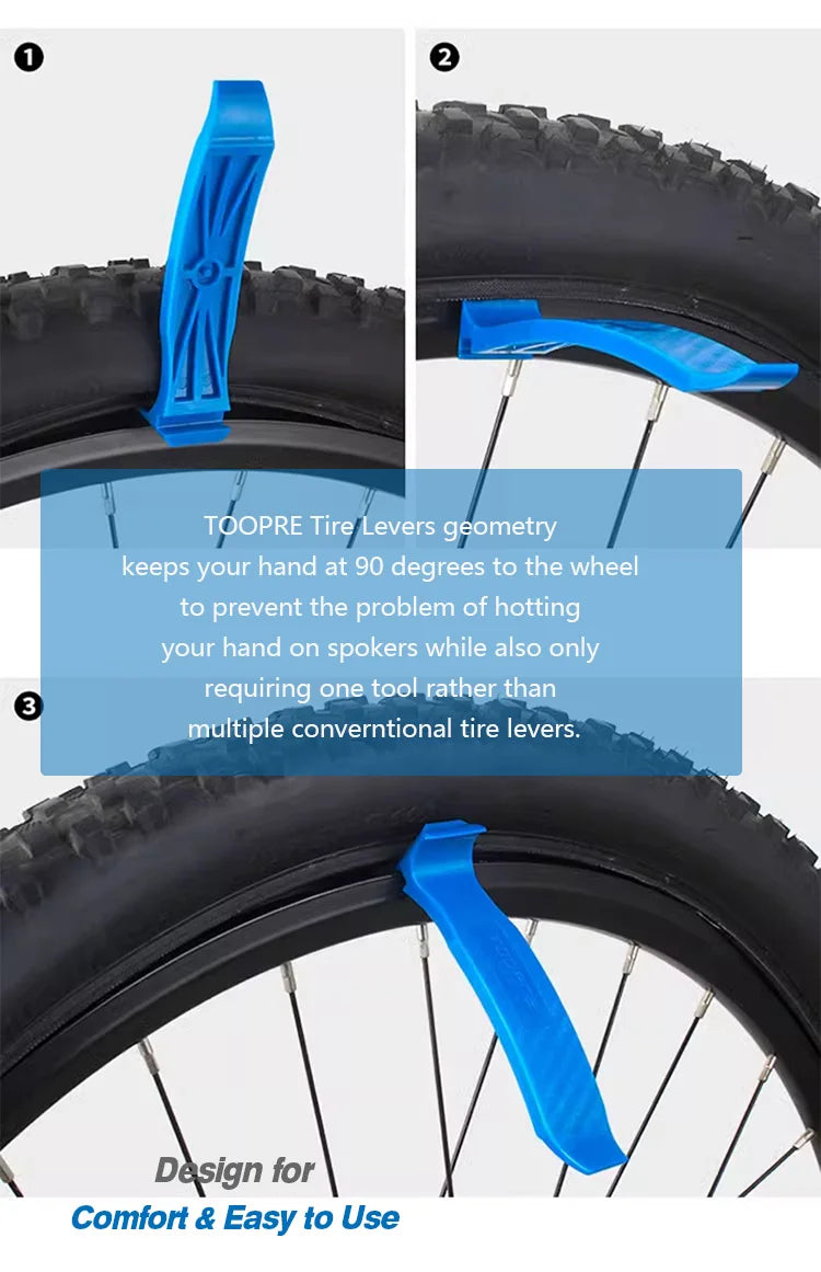 4-in-1 Bicycle Tire Lever Tool – Double-Head Tube Remover with Deflation Function for Road Bike Repair