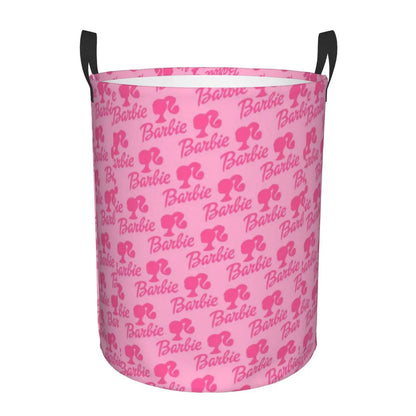 Custom Barbie Logo Laundry Basket – Collapsible Large Capacity Clothes Storage Bin, Disney Baby Hamper