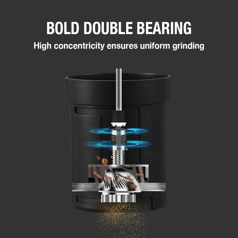 USB Rechargeable Stainless Steel Coffee Bean Grinder - Italian Hand Pour Small Grinder with Precision Grinding Core