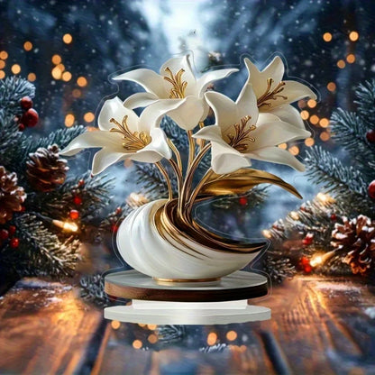 2D Acrylic Lily Light – Luxury Floral Decorative Lamp for Home, Living Room & Christmas Scenes
