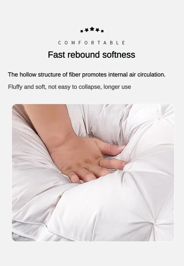 95% Goose Down Pillow – White Cotton Cover, Rectangle, Low-Mid-High Firmness for 5-Star Hotel Sleep