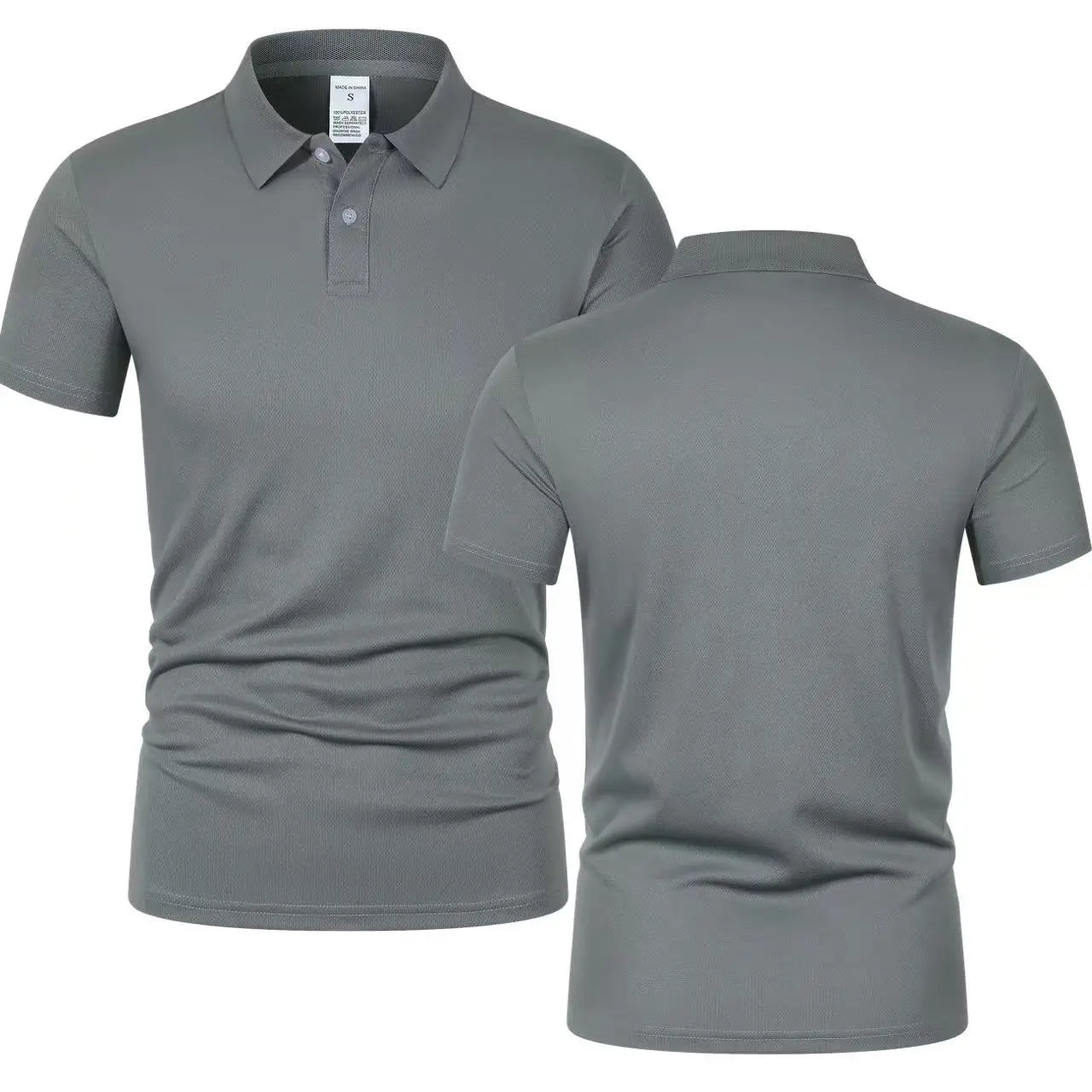 Men's Short Sleeve Polo Shirt - Solid Color Breathable Casual Oversized Summer Splice Top