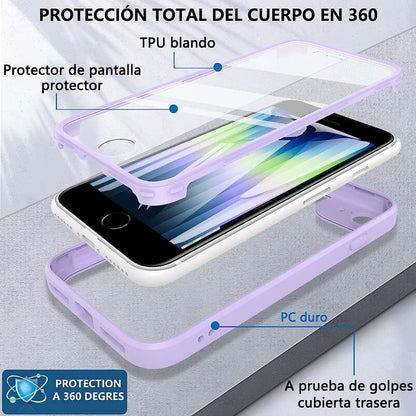 360° Full Body iPhone Case - Double-Sided Screen Protector Cover for iPhone SE 2020, SE 2022, 8 & 7