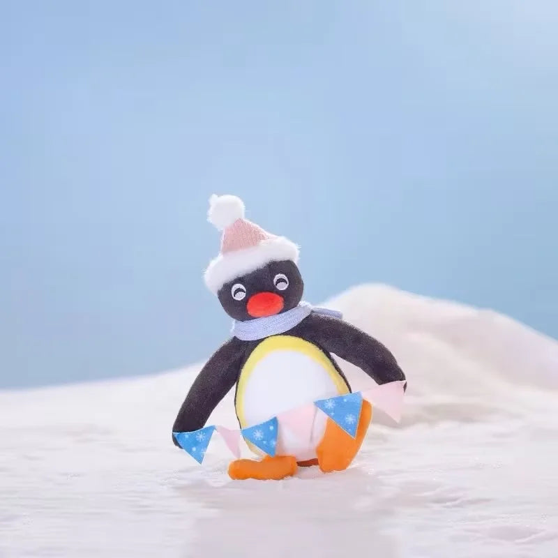 New Genuine Pingu Plush Doll – Winter-Themed Penguin Family Bag Hanging Decoration, Cute Plush Toy & Customized Gift