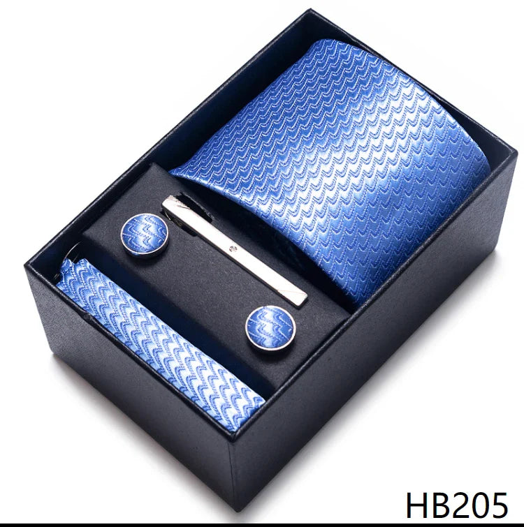 Men’s Tie and Pocket Square Gift Set – 2023 Mixed Colors Paisley Necktie in Box, Wedding Suit Accessory