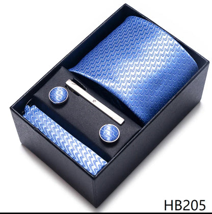 Men’s Tie and Pocket Square Gift Set – 2023 Mixed Colors Paisley Necktie in Box, Wedding Suit Accessory