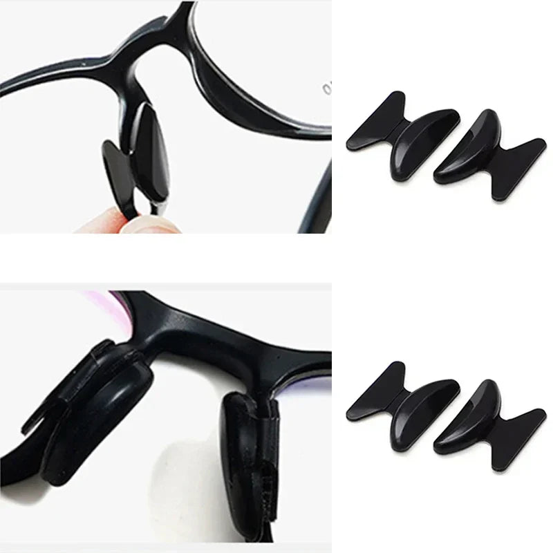 5 Pairs Silicone Anti-Slip Eyeglass Nose Pads – Butterfly Style Nose Rest with Height Lift & Comfort Support for Glasses