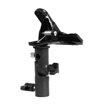Reflector Clamp Clip Holder with 1/4" to 3/8" Screw Mount – Swivel Adapter for Photo Studio Reflectors & Backgrounds