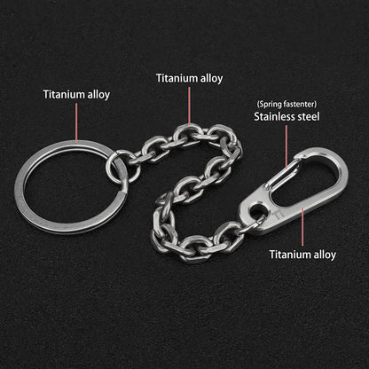 Short Chain Titanium Key Belt Buckle – Titanium Alloy Waist Ring EDC Outdoor Tool