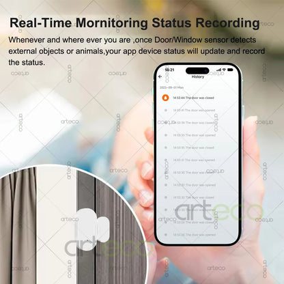 Zigbee Door Window Sensor - Smart Open/Close Detector for Home Security Alarm with Alexa & Home Assistant Support