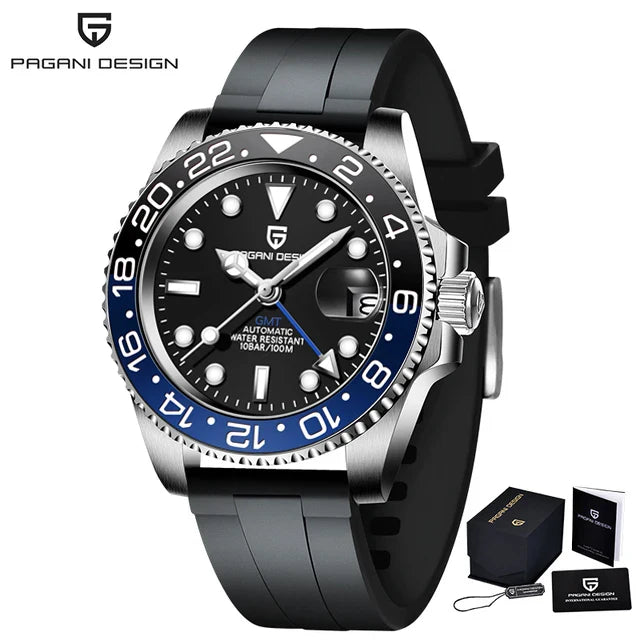 PAGANI DESIGN V3 GMT Men’s Luxury 40mm Automatic Mechanical Watch – Sapphire Crystal Stainless Steel Waterproof