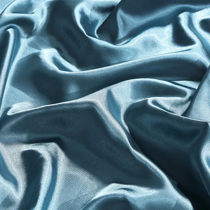 Silk Bedding Set With Duvet Cover - Luxury Satin Bed Sheet Pillowcase Set Solid Color King Queen Twin Size