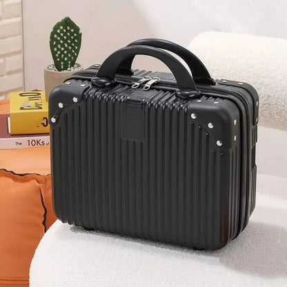 14-Inch Mini Travel Suitcase Cosmetic Box - Hand Luggage Organizer with Password Lock, Small Makeup Case for Boarding