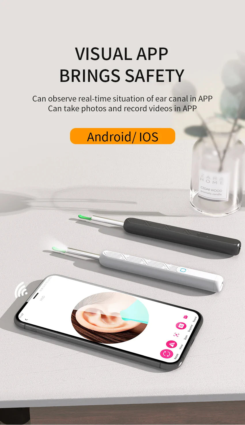 2025 Wireless Smart Earpick – HD Camera Ear Wax Cleaner with 6 LED Lights for iOS & Android