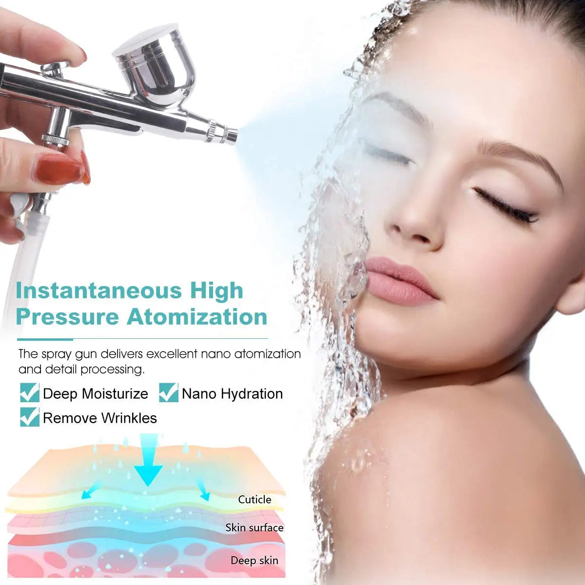 Professional Diamond Microdermabrasion Machine — Facial Exfoliation with Water Spray & 65-68cmHg Suction