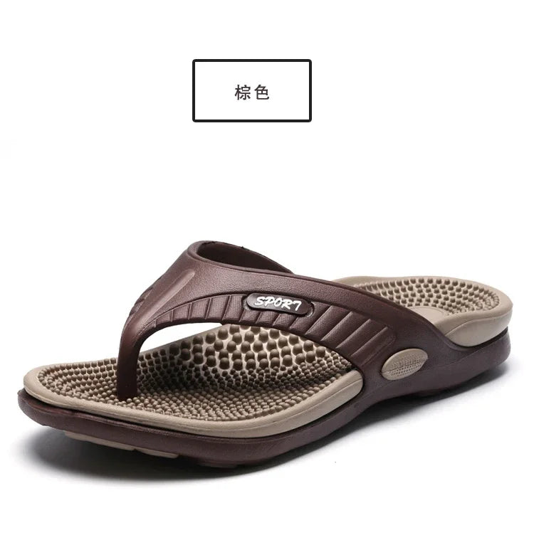 YRZL Summer Men’s Flip Flops - 2024 Soft Bottom Non-Slip Beach Sandals, Comfortable Outdoor Slide Slippers