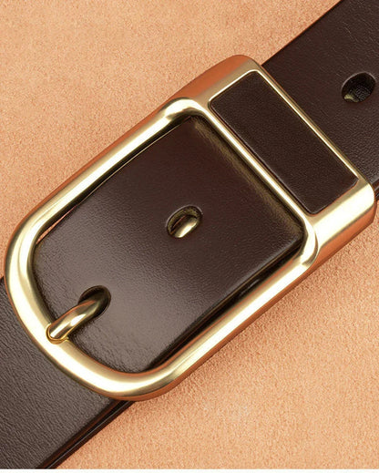 Genuine Leather Men's Belt – High-Quality Buckle, Cowskin Casual & Business Waistband, Fashion Designer 2022 New