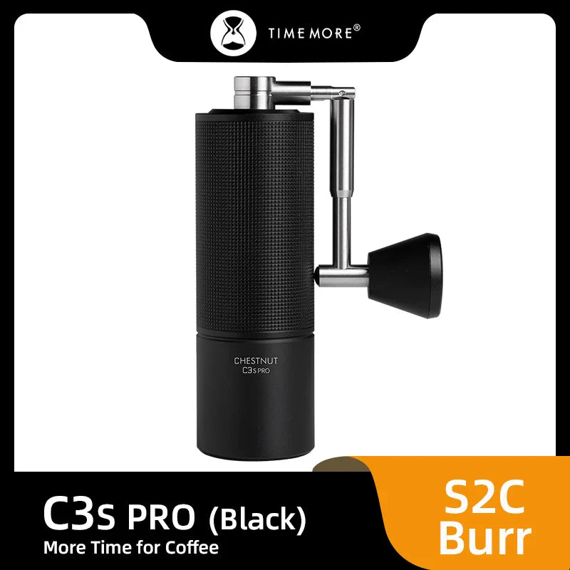 TIMEMORE Chestnut C3S PRO Manual Coffee Grinder — 25g Hand Grinder with Adjustable Steel Burr & Cleaning Brush