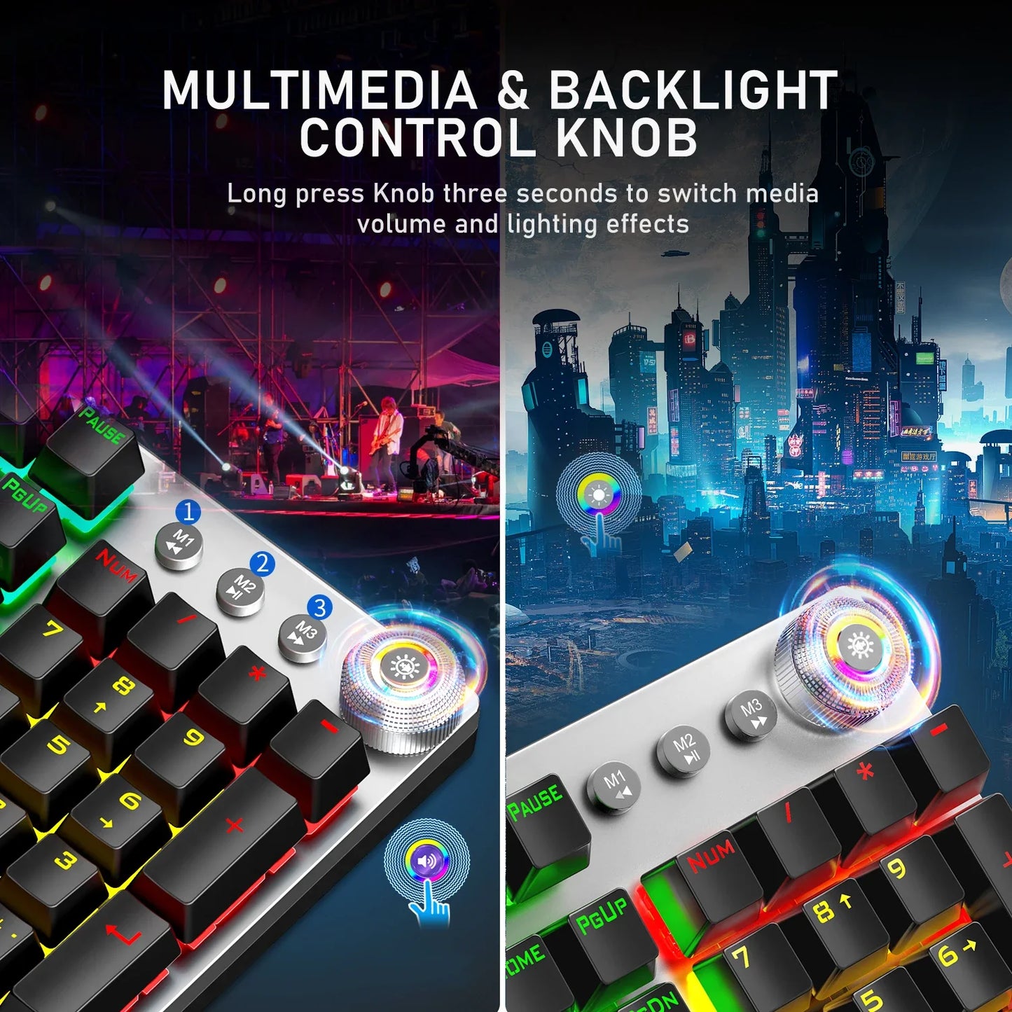 AULA F2088 Mechanical Gaming Keyboard – 104 Keys, Anti-Ghosting, Brown/Blue Switch, Wired RGB Backlit for PC & Laptop