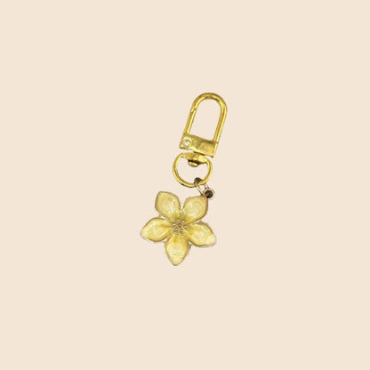 White Pear Blossom Keychain — Cute Couple Matching Keyrings & Boutique Accessories