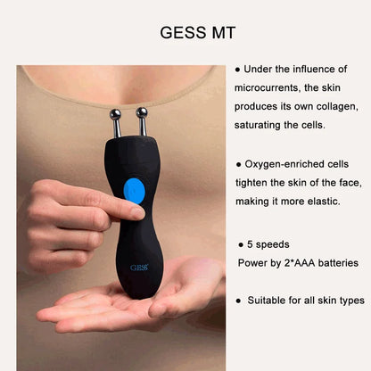 GESS Microcurrent Facial Device — Anti-Aging Face & Neck Massager for Home and Office Skin Care