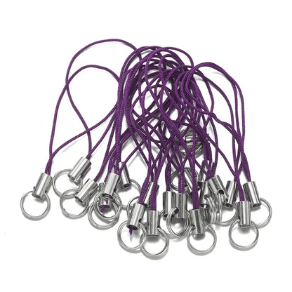 20/50pcs Polyester Lanyard Cord - Double Jump Ring Rope for Keychains, Phone Straps, DIY Crafts & Jewelry Making