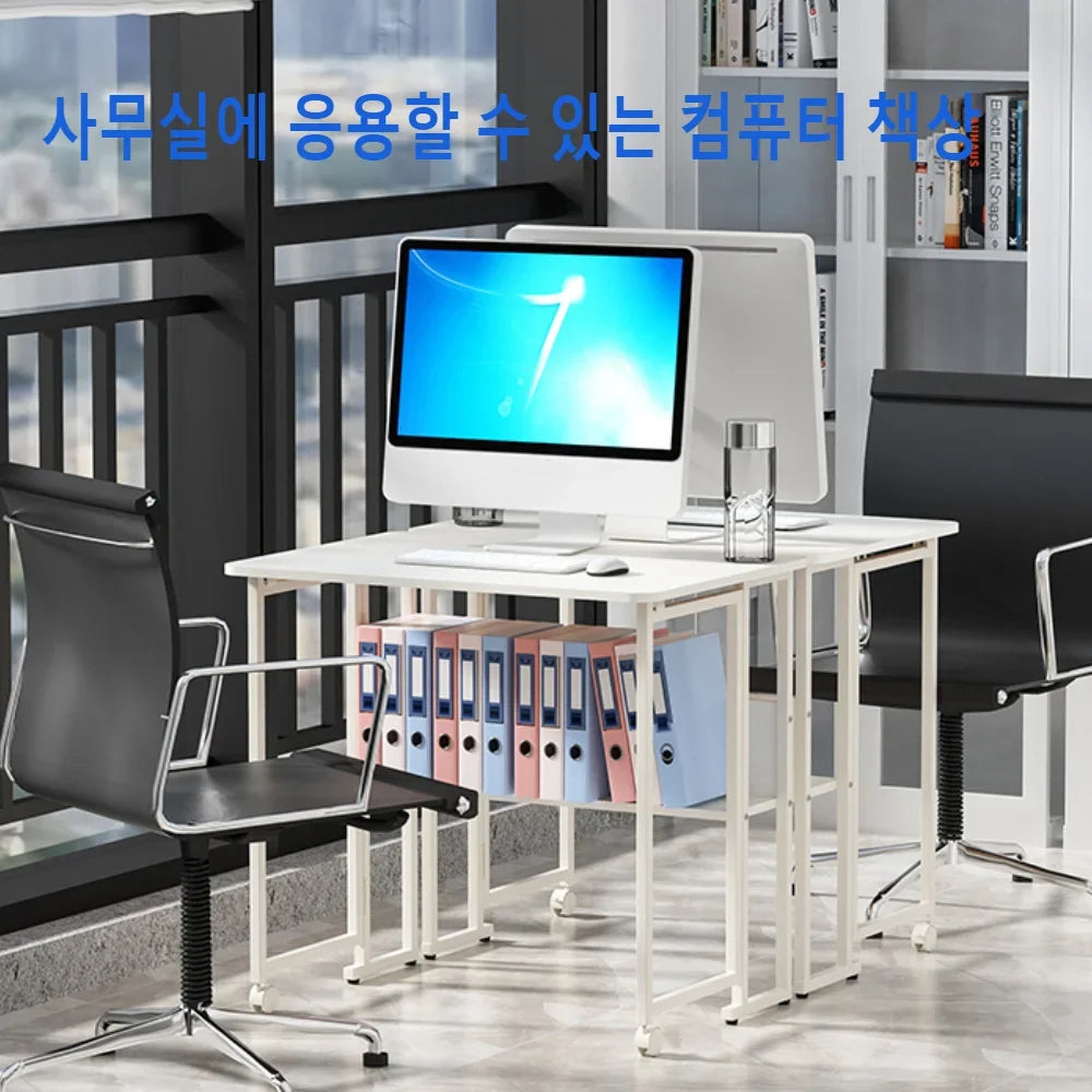 Foldable Computer Desk – Adjustable Laptop Desk for Home & Office, Space-Saving Multifunctional Folding Table