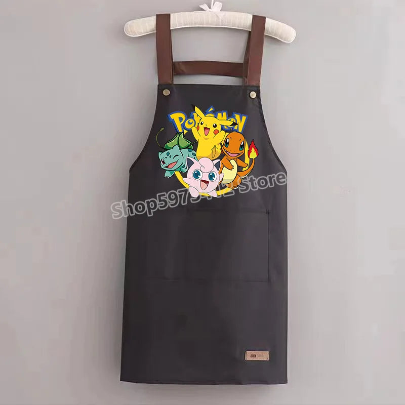 Pokémon Pikachu Waterproof & Oil-Resistant Apron — Durable Kitchen Cooking Workwear for Adults