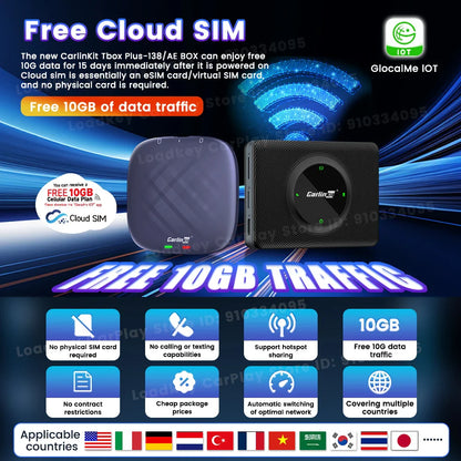 Carlinkit CarPlay AI TV Box Plus — Android 13, 8+128GB, 8-Core QCM6656125, Wireless CarPlay & Android Auto with YouTube, Netflix, 4G LTE