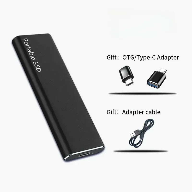 Portable SSD 1TB/2TB – High-Speed External Solid State Drive with USB 3.1/Type-C for Laptop, Phone, Mac, Windows