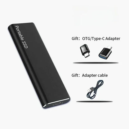 Portable SSD 1TB/2TB – High-Speed External Solid State Drive with USB 3.1/Type-C for Laptop, Phone, Mac, Windows