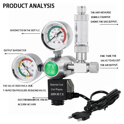 DIY CO2 Regulator for Aquarium – Solenoid Bubble Counter & Pressure Reducing Valve for Fish Tank CO2 Control System
