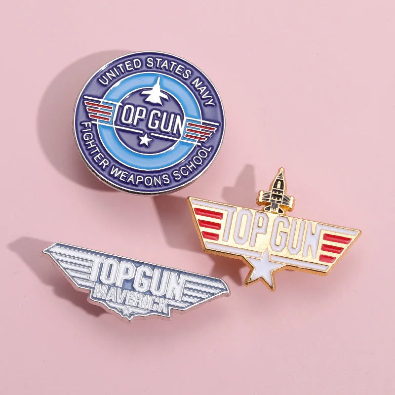 Top Gun Navy Fighter Weapons School Enamel Pin – Vintage Metal Badge for Backpack, Clothes, Jewelry & Shirt Collar