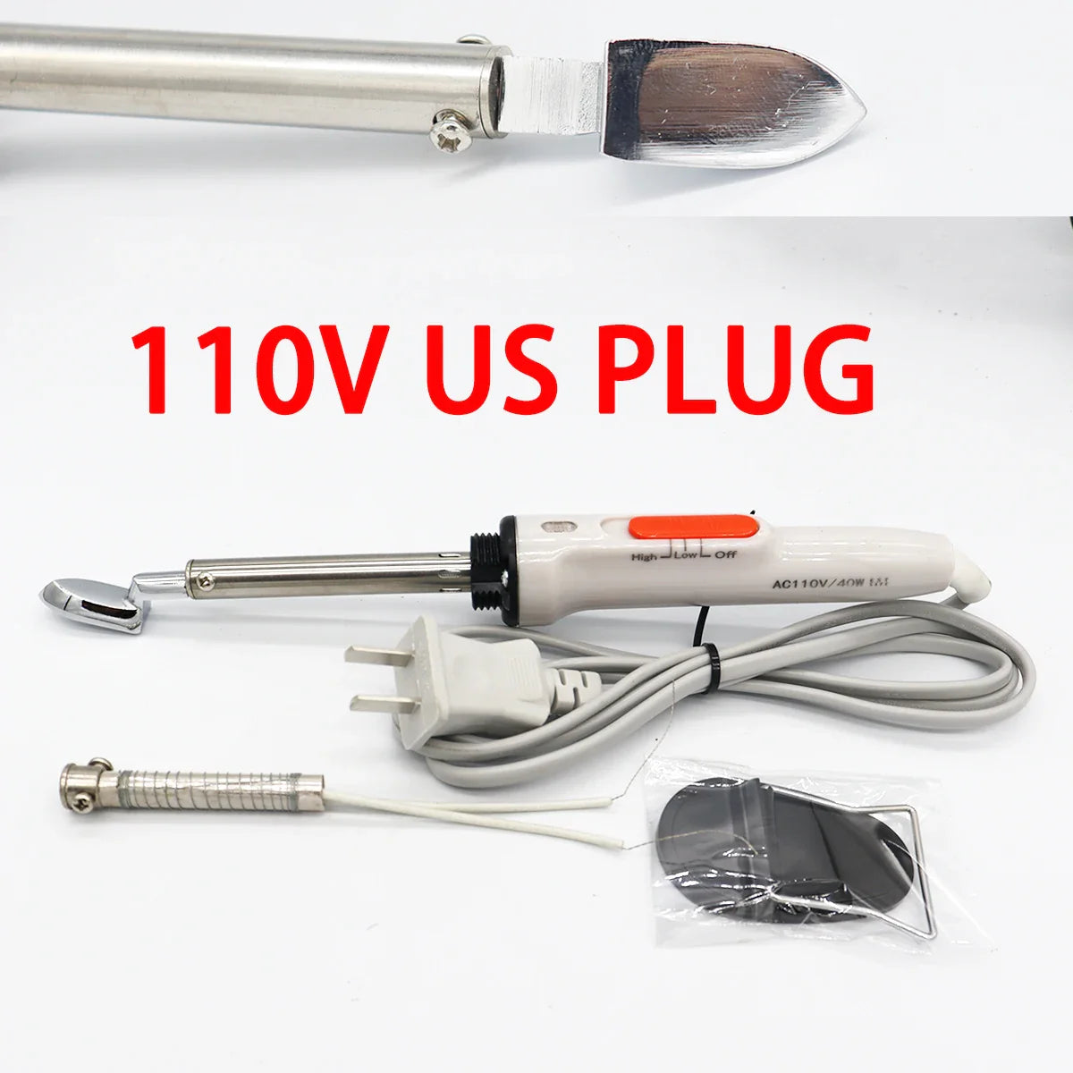 40W Mini Electric Soldering Iron — Adjustable 130/250°C Quick-Heating Tool for Household, Leather, Clothing & Wrinkle Removal