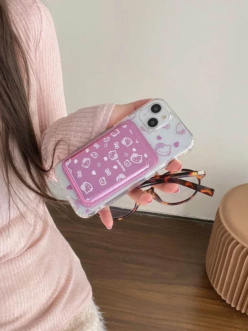 Hello Kitty MagSafe Wallet Case for iPhone 12–16 Pro Max – Cute Sanrio Magnetic Holder with Wireless Charging & Hard Cover