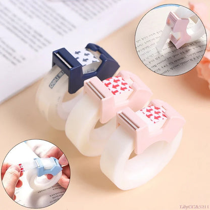 Transparent Small Tape 12mm with Cutting Tool - Adhesive, Writable, Invisible Correction Stationery