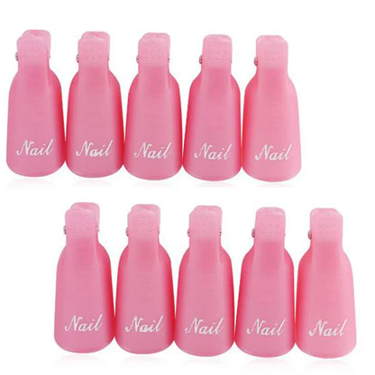 10Pcs UV Gel Polish Remover Clips – Colorful Acrylic Nail Art Soak-Off Caps for DIY Manicure & Nail Cleaning
